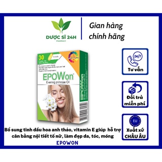Epowon - bổ sung tinh dầu hoa anh thảo, vitamin e, cân bằng nội tiết tố nữ, làm sáng da, mềm tóc, điều hoà kinh nguyệt