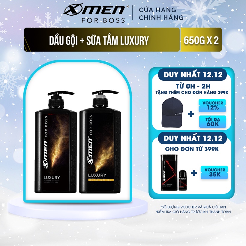 Combo Dầu gội nước hoa 650g + Sữa tắm nước hoa 650g X-Men for Boss Luxury