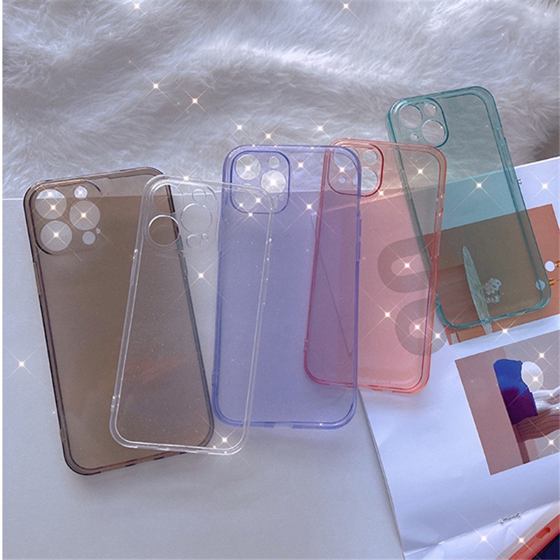 Ốp Điện Thoại Acrylic Mềm Trong Suốt Trang Trí Kim Tuyến 2023 Cho iPhone 15 14 Pro Max 13 12 11 X XR XS 14 Plus 7 8 SE 2