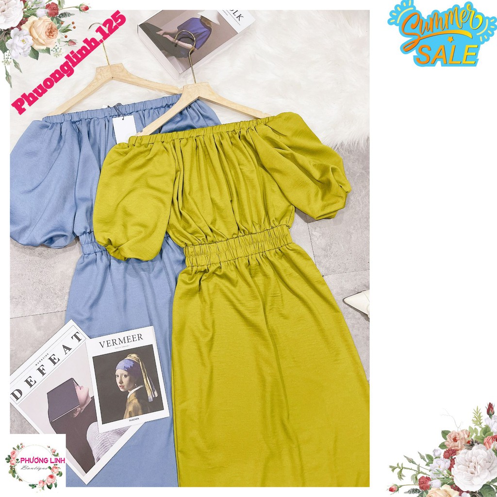 VÁY NGANG VAI CHUN EO TAY BỒNG | BigBuy360 - bigbuy360.vn