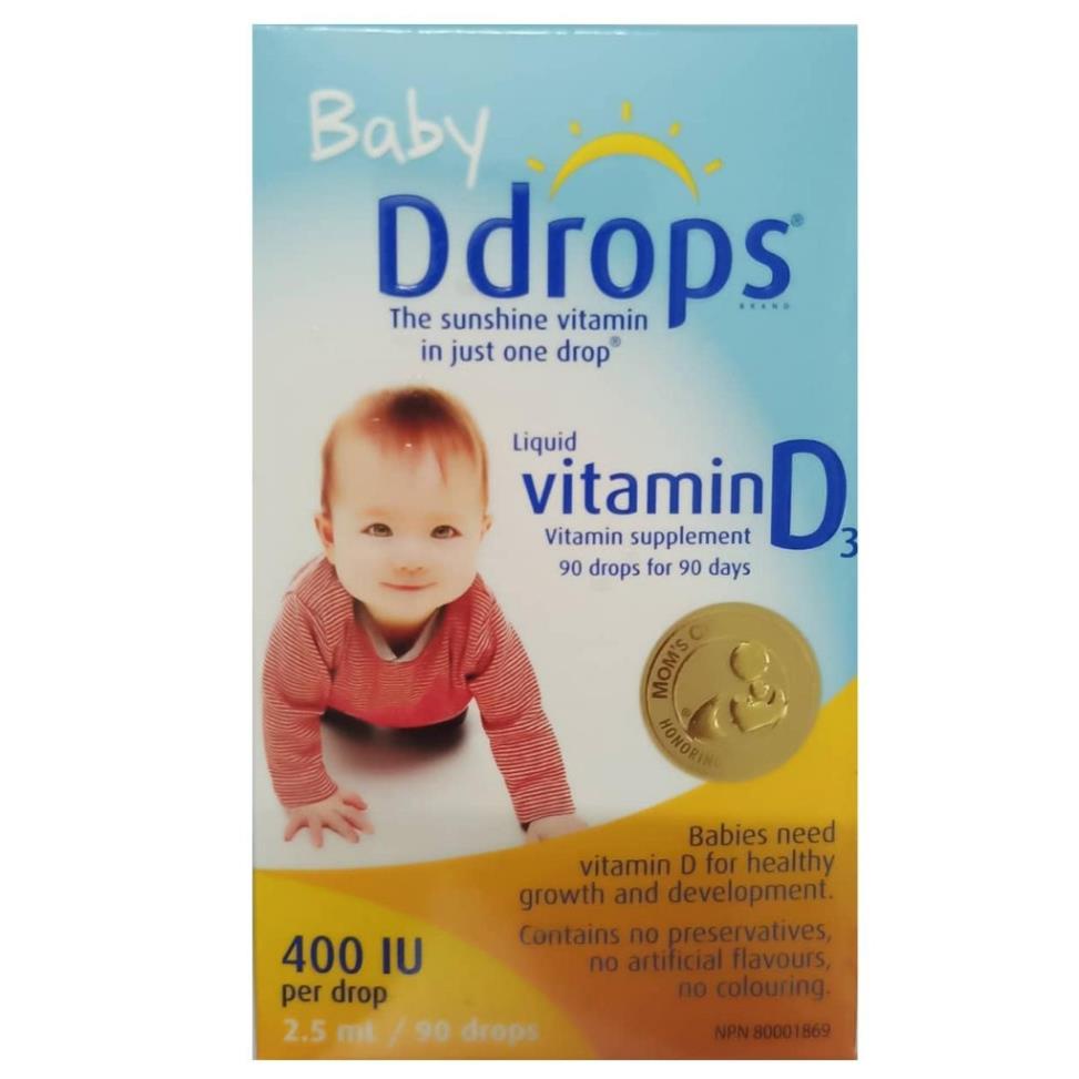 Vitamin Baby Ddrops Vitamin D3 cho trẻ sơ sinh 90 giọt của Mỹ