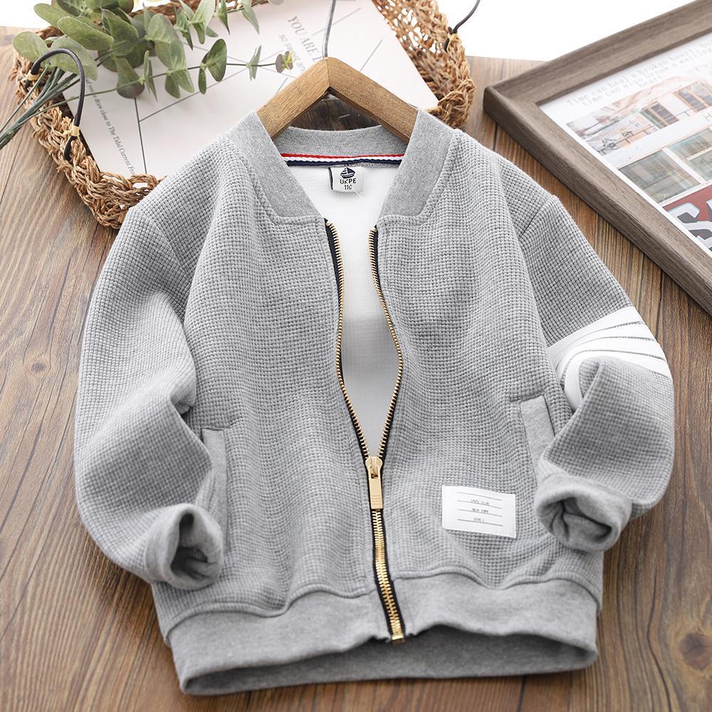 Áo Khoác Bóng Chày Khóa Kéo Thời Trang Xuân Thu Cho Bé Trai