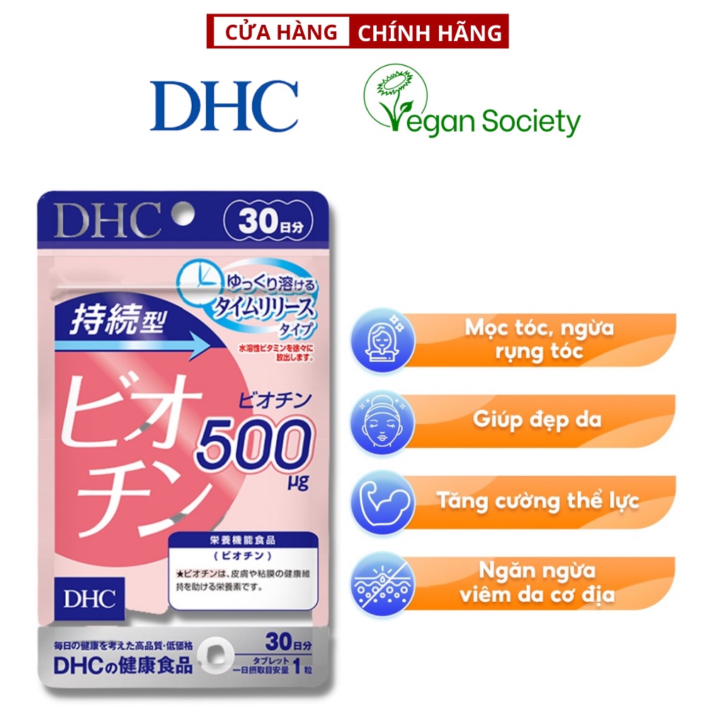 Viên Uống DHC Biotin Ngăn Rụng Tóc Và Đẹp Da Sustained Release Biotin 30 Ngày (30 Viên)
