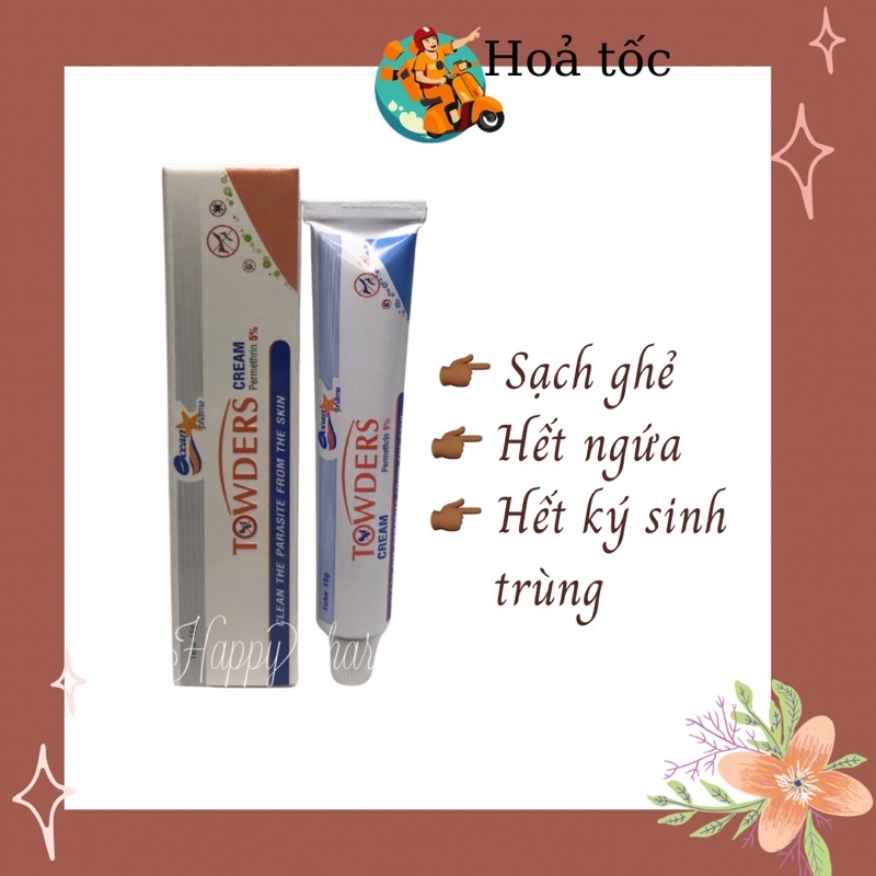 Kem loại sạch ghẻ và các loại ký sinh trùng Towders cream
