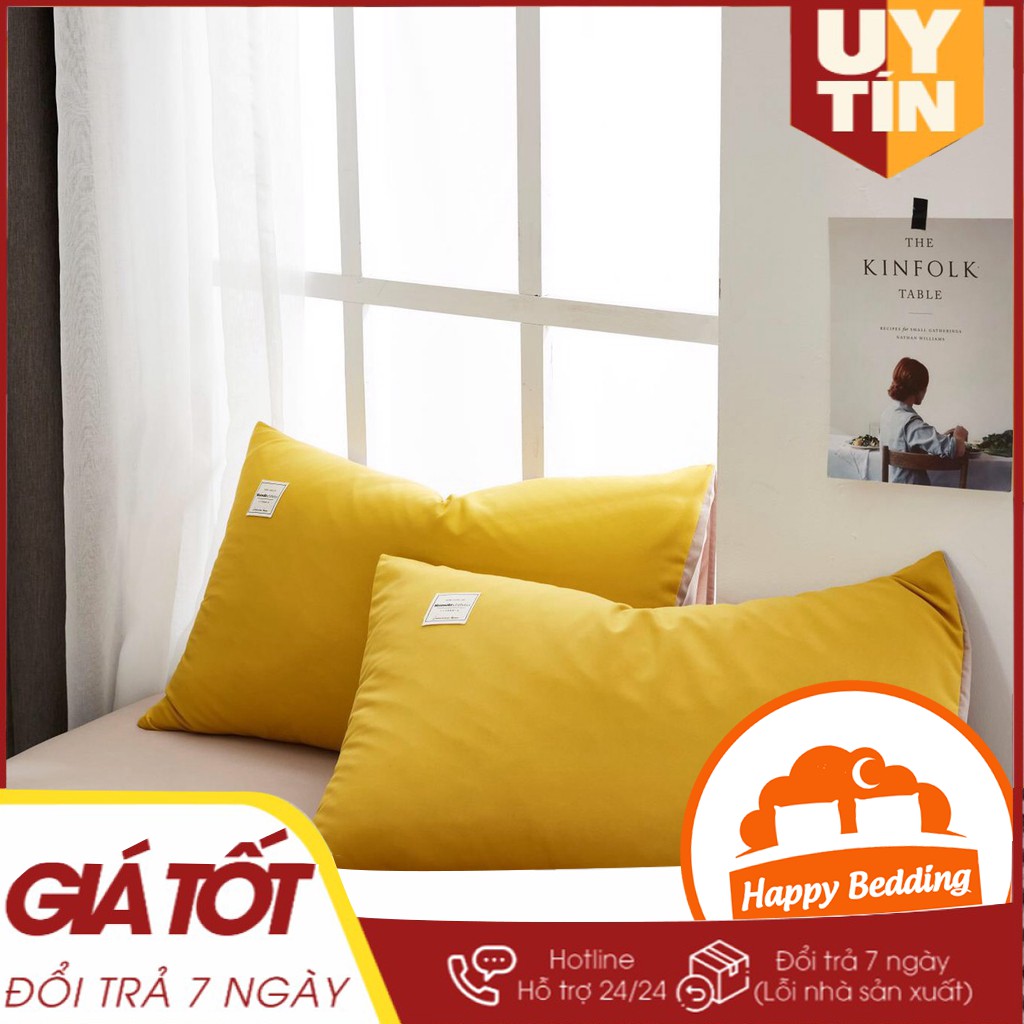 Vỏ Gối Nằm 1 màu Cotton Tici 45x70cm, mềm mịn, phong cách đơn giản