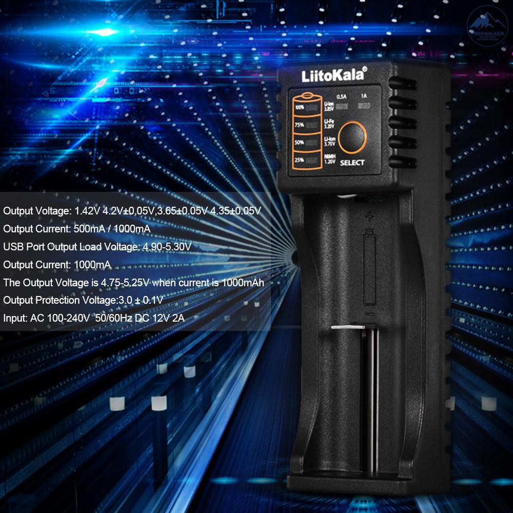 Bộ sạc pin LiitoKala Lii-100 cho 1.2V/3.7V/3.2V/3.85V AA/AAA 18650/18350/10440/14500/16340 NiMH Lithium