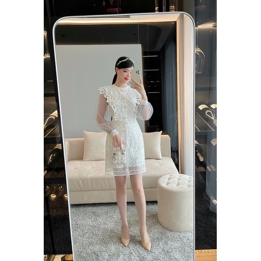 Váy ren tay lưới