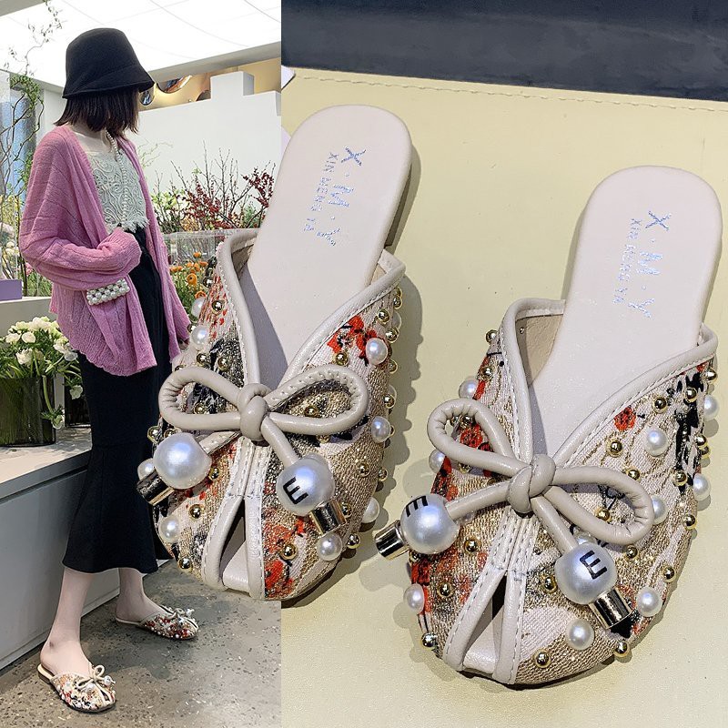 Dép Đính Ngọc Trai Giả Thời Trang Cho Nữ Size 35-40 | BigBuy360 - bigbuy360.vn