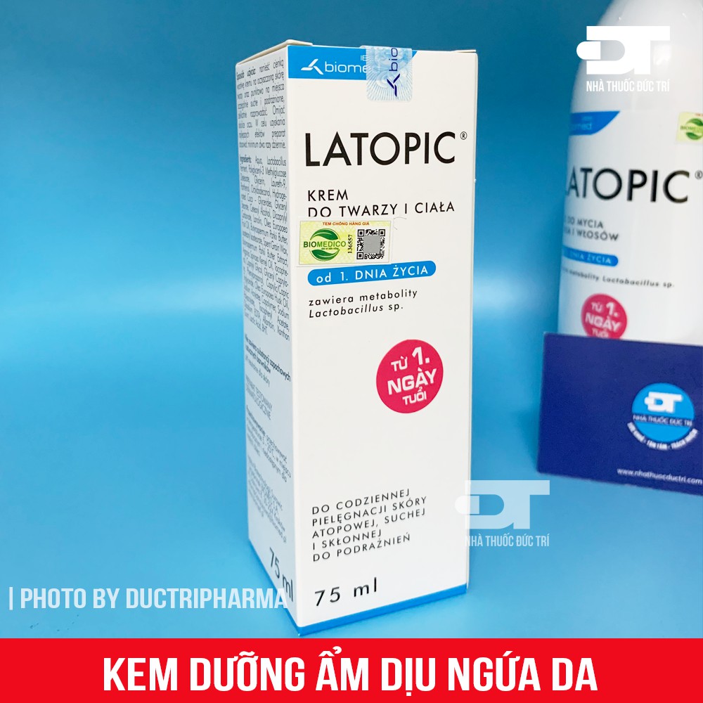 KEM DƯỠNG ẨM DỊU NGỨA DA KÍCH ỨNG LATOPIC FACE AND BODY CREAM (75ml)