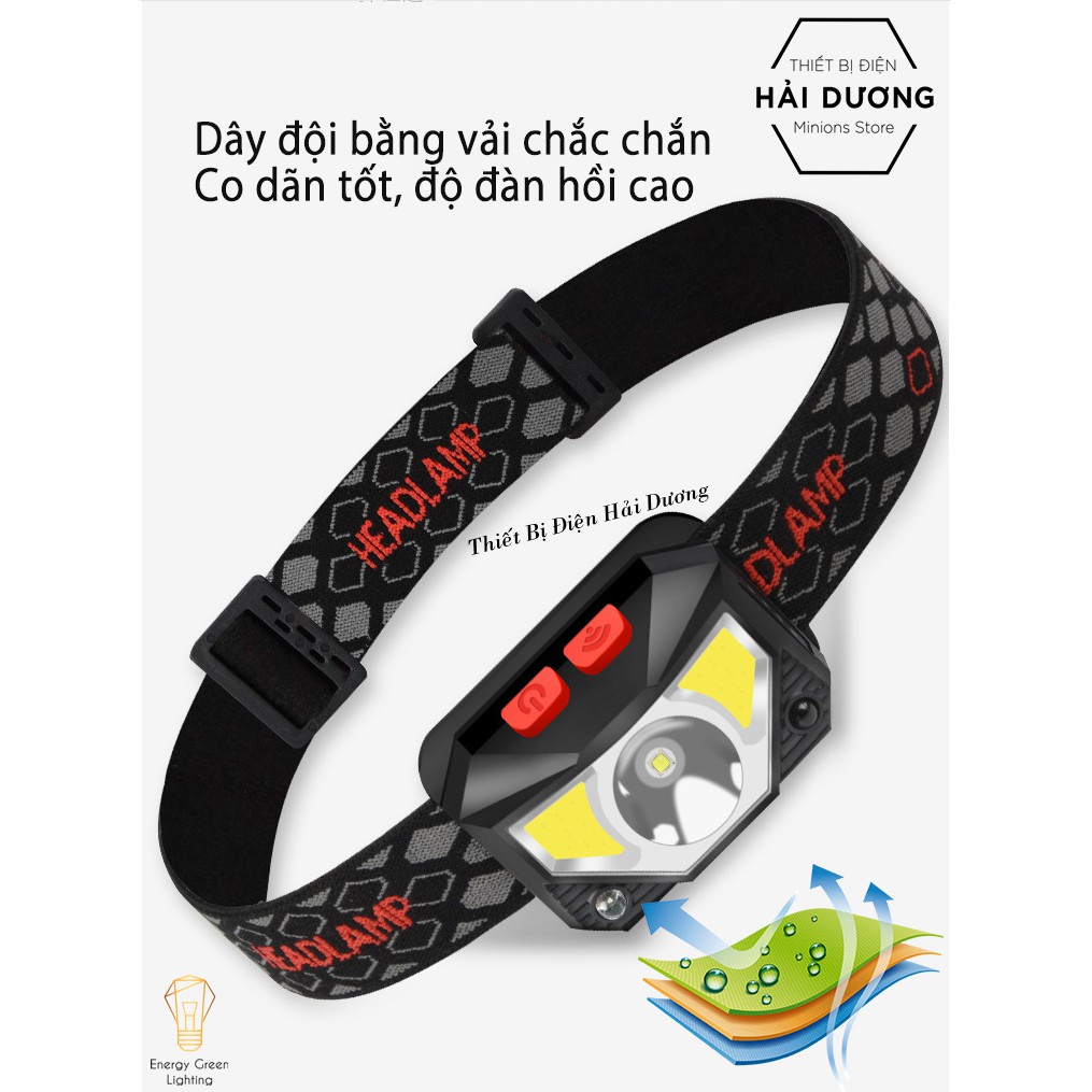 Đèn Pha Đội Đầu Cảm Ứng TG-T069 - LED Siêu Sáng - Energy Green Lighting - Có video thực tế