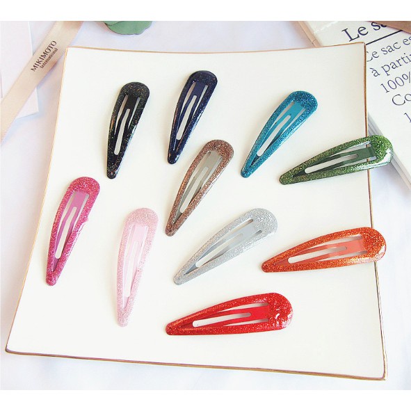 KẸP TÓC T146 GIỌT NƯỚC KIM TUYẾN NHIỀU MÀU DỄ THƯƠNG CỰC HOT