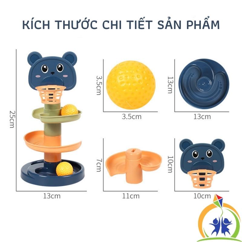 Tháp bóng lăn cầu trượt thả bóng xoay tròn KIDONE đồ chơi cho bé đơn giản, sinh động, an toàn KO07