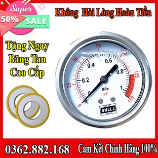 [Chính Hãng + Có Video] Đồng Hồ Dầu Đo Áp Máy Lọc Nước 150 PSI (10 kg/cm2) Hàng Chính Hãng, Inox Không Rỉ, Đo Chính Xác