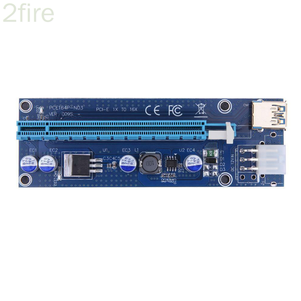 PCI-E Riser Board USB 3.0 PCI-E Extender Board GPU 1x to 16x Adapter Board with 6pin Interface
