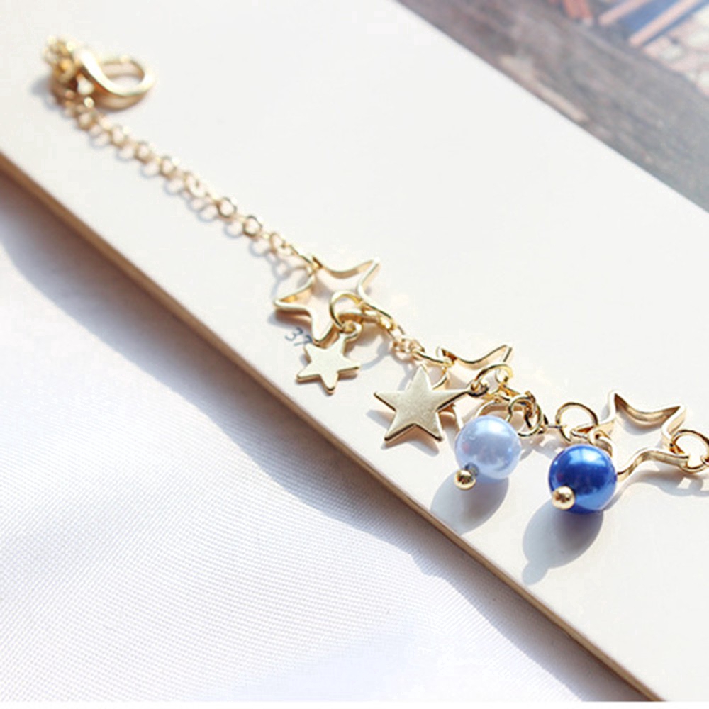 Cod In Stock New Korean Gold Hollow Star Chic Chain Pendant Bracelet Bangle Jewelry Elegant Gifts
