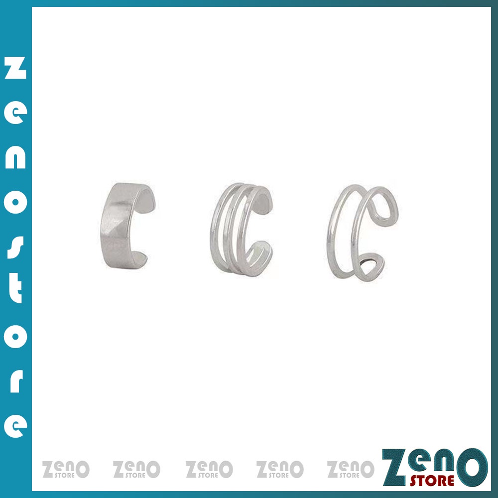 Set bông tai KT18, kẹp tai ZenO 3 chiếc cực cool ngầu