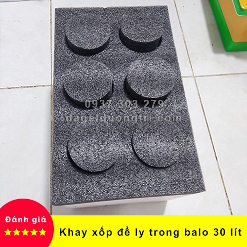 Khay xốp để ly trà sữa - cafe trong túi giữ giao hàng 30 Lít - Kích thước 20cm x 30cm x 5cm ( dài - rộng - cao)