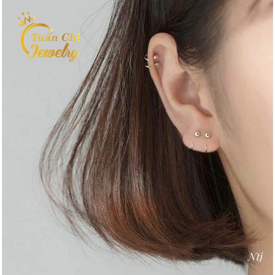 Bông Tai Bạc ⚡HOT TREND⚡ Khuyên Tai Bạc Cá Tính Kiểu Dáng Trẻ Trung, Phù Hợp Mọi Gương Mặt