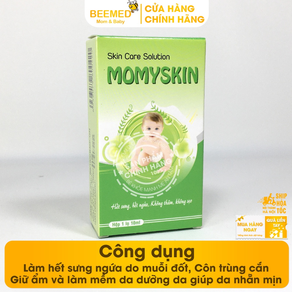 Lăn muỗi đốt Momyskin lọ 10ml dạng bị lăn từ thảo dược, giảm ngứa liền sẹo cho người lớn và bé