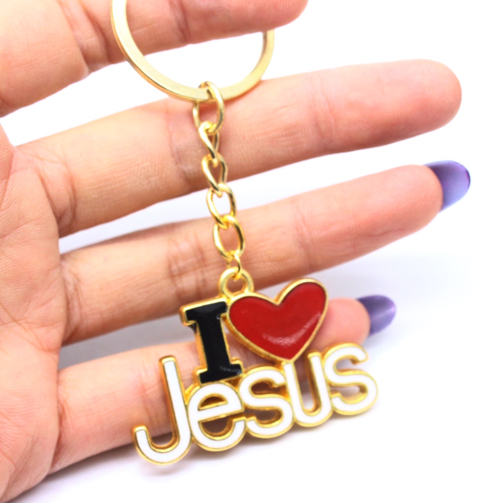 Móc khóa Công giáo I Love Jesus, quà tặng Công Giáo đẹp