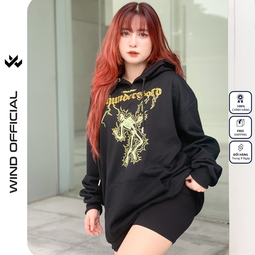 Áo hoodie unisex form rộng WIND nỉ bông Thunder thời trang nam nữ oversize