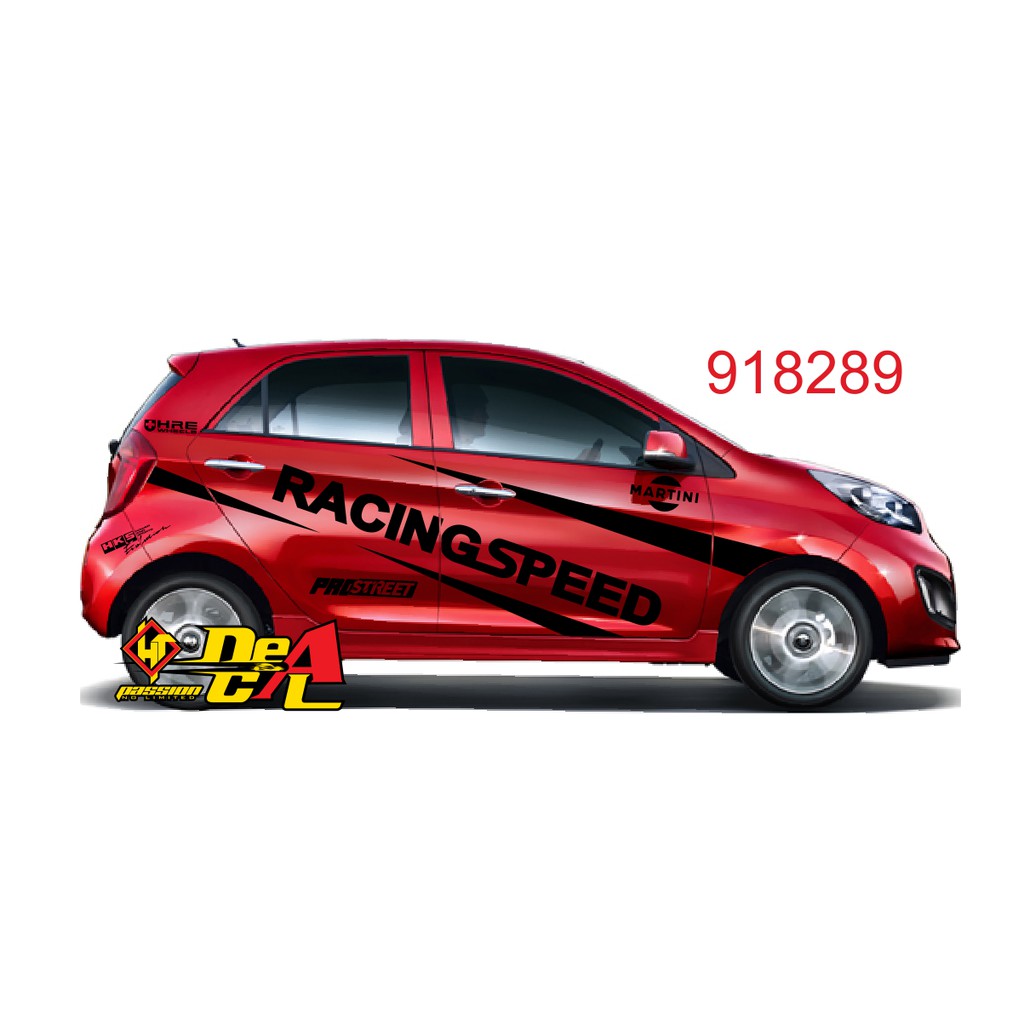 Tem dán sườn ô tô 4 chỗ Kia Morning - Decal ô tô siêu bền- 917571, 918200, 918234, 918432