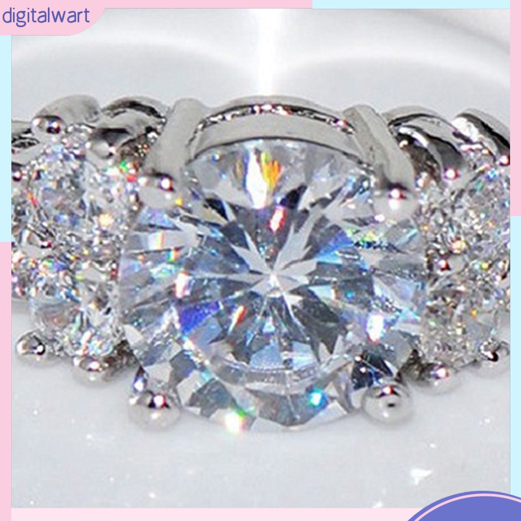 Nhẫn đính đá zirconia sang trọng thời trang cho nữ tùy chọn kích thước