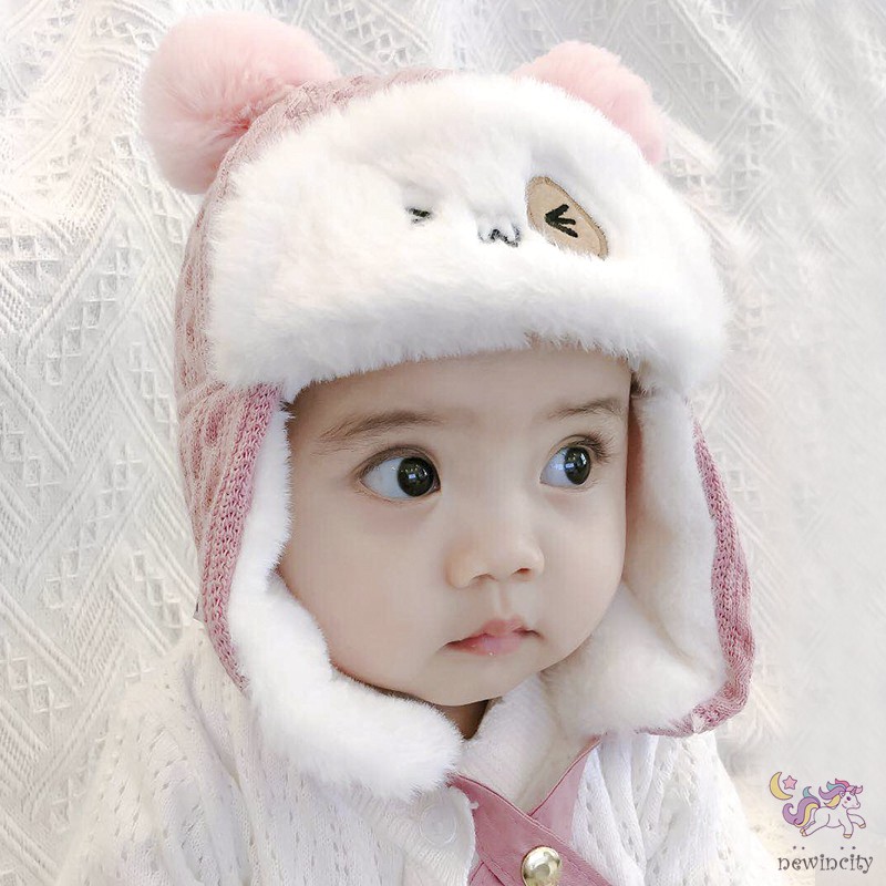 Mũ nhung giữ ấm mùa đông thiết kế đáng yêu phong cách Hàn Quốc cho em bé