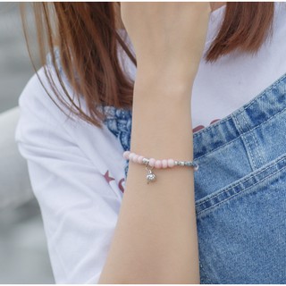 Vòng đeo tay gốm sứ charm sen