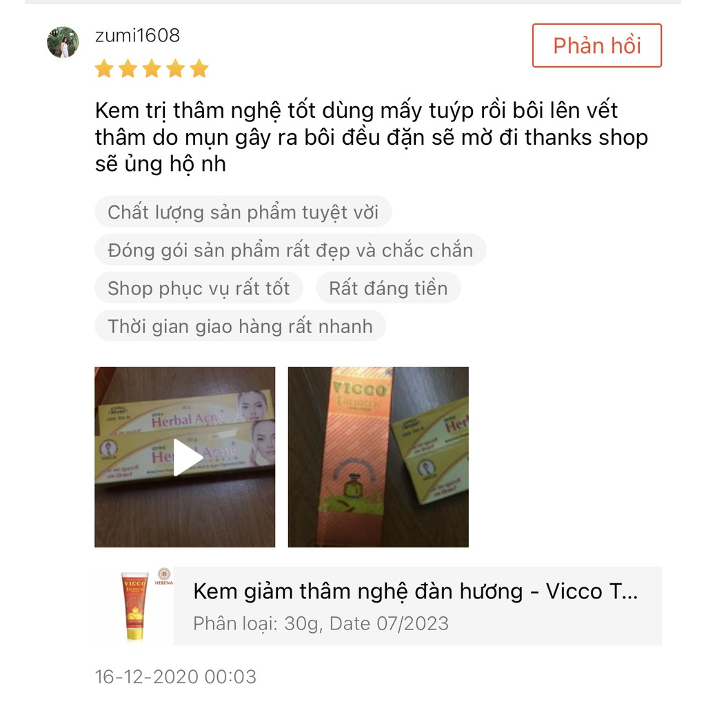 Kem giảm thâm nghệ đàn hương - Vicco Turmeric Skin Cream (SPK) - hebenastore