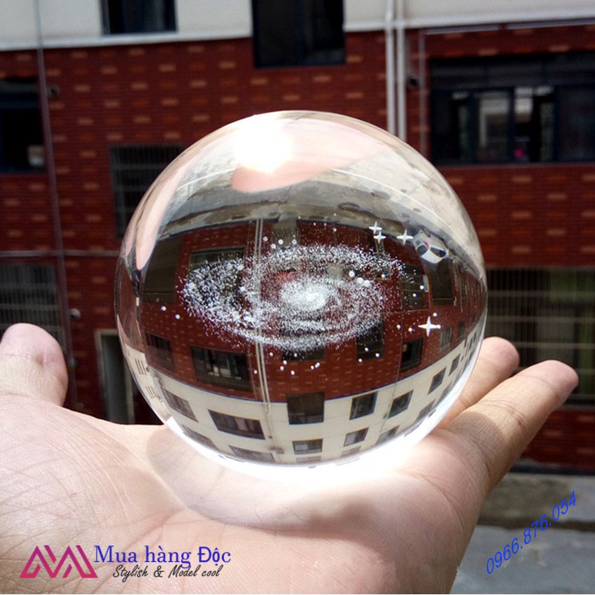 Quà Tặng Độc 🎁 🎁 🎁 Bộ Quả Cầu Pha Lê Galaxy 3D LED Dải Ngân Hà