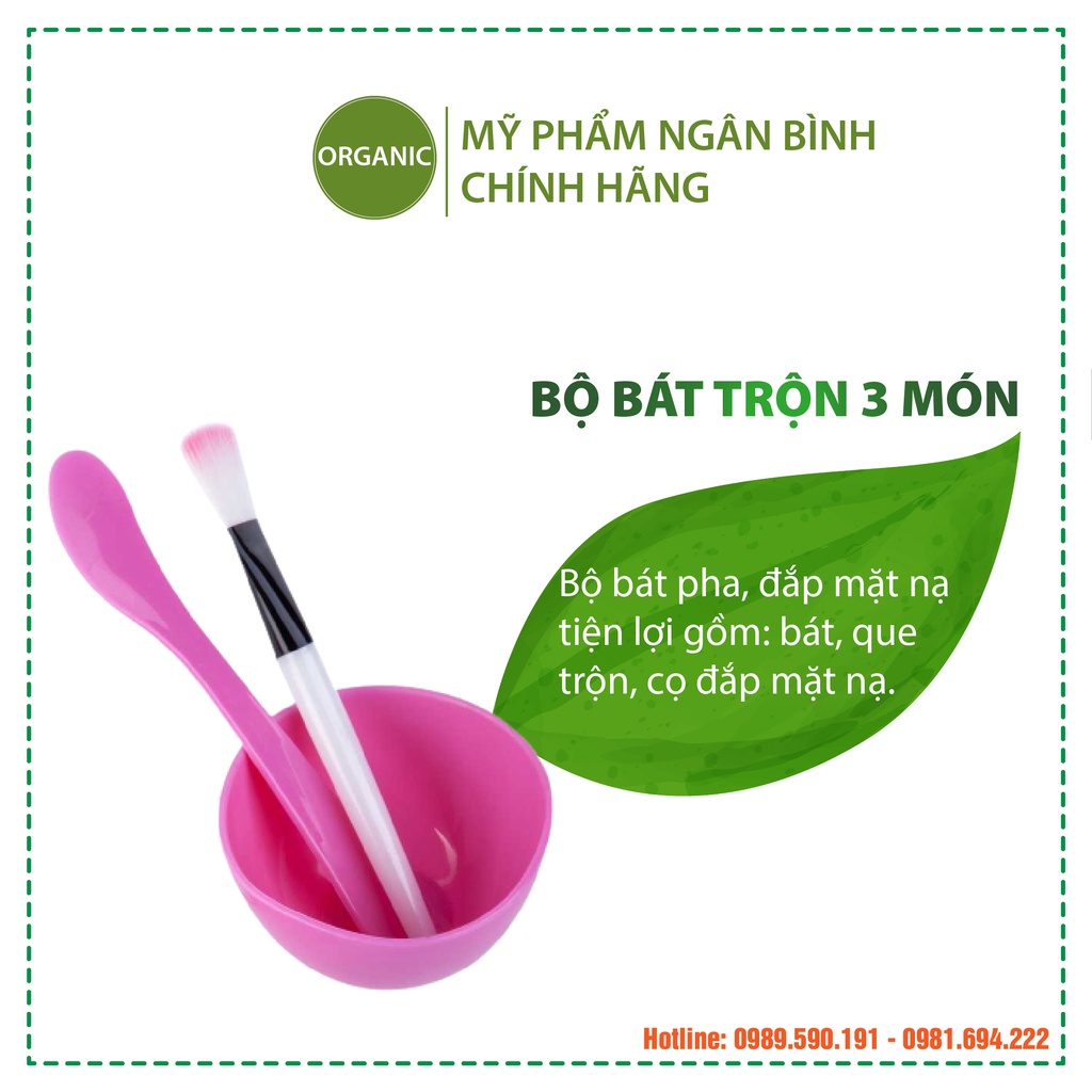 Bộ 3 món ( chén+cọ+que nhựa) chén trộn mặt nạ,bộ bát trộn mặt nạ