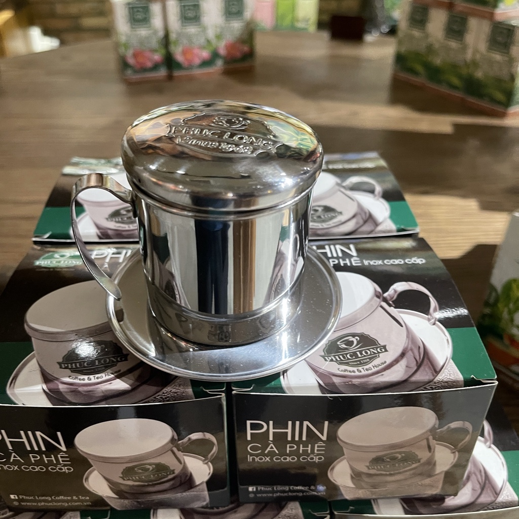 Phin Cà Phê Inox Phúc Long Lưới Lọc Dính Liền Chất Lượng Cao