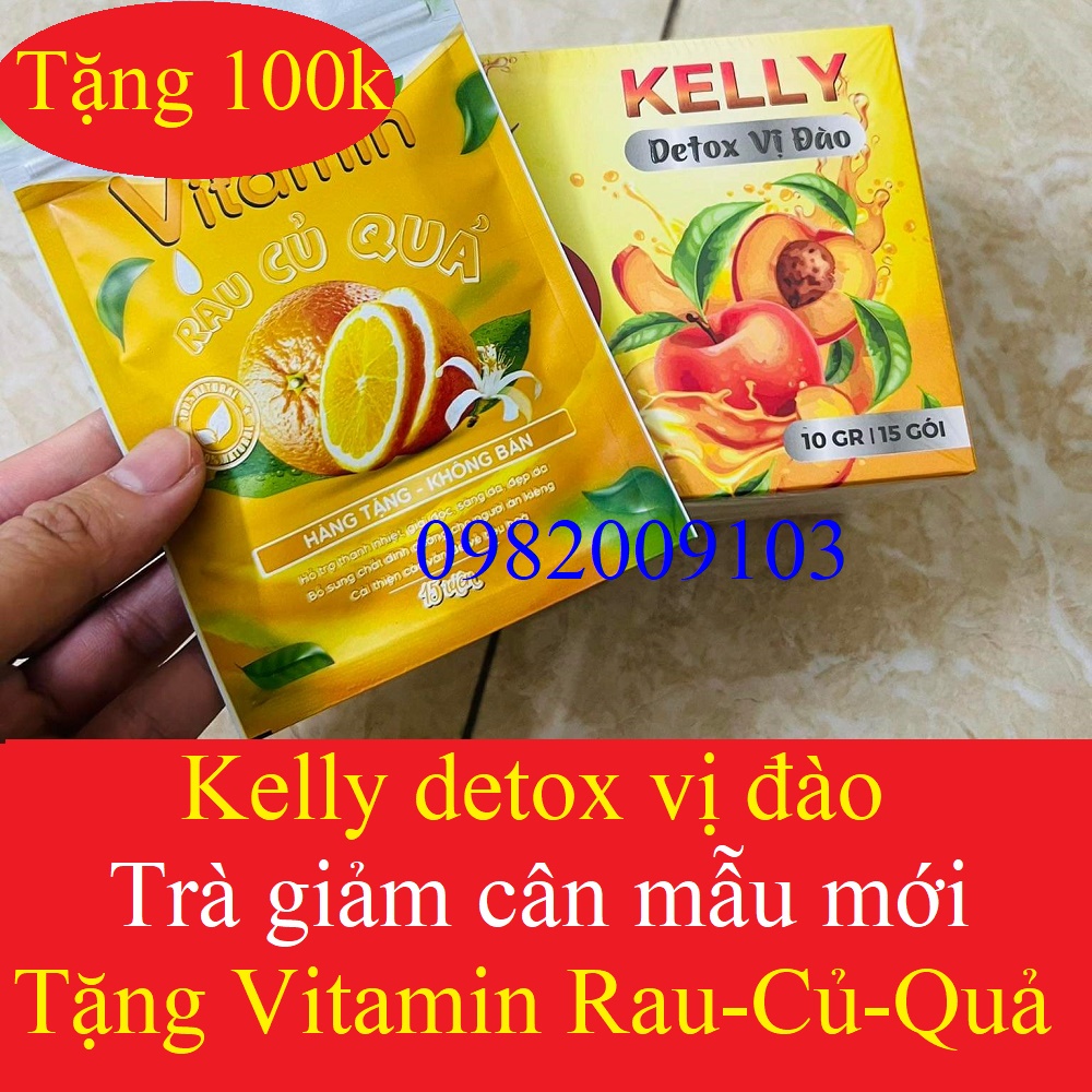 KELLY DETOX VỊ TRÀ ĐÀO giảm cân hộp 15 gói 10g [Chính Hãng] (bonus ...