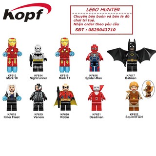 Lego Minifigures superheroes marvel DC KOPF mar k 10 , mark 11 ,batman , Killer Frost . Robin ,Deadman ,Nightrunner