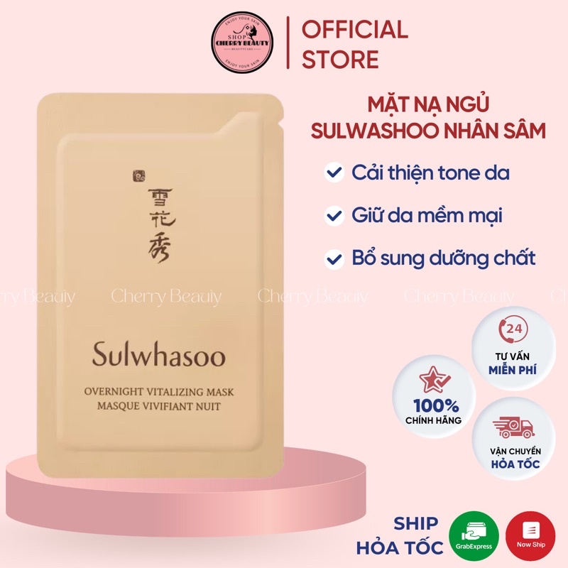 Mặt Nạ Ngủ Dưỡng Ẩm Da Sulwashoo Vitalizing Mask 3ml date 2024(1 gói)