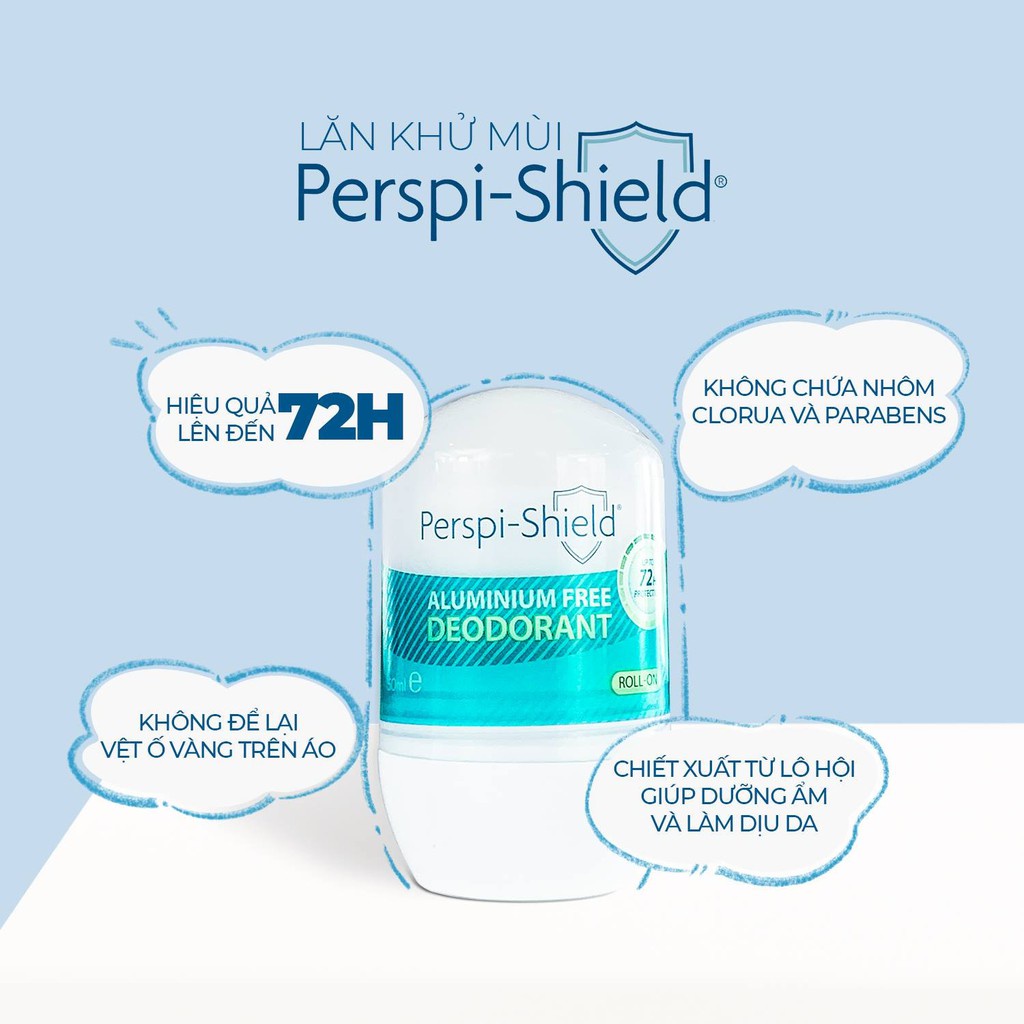 Lăn Khử Mùi Perspi Shield 50ml Dành Cho Người Có Mùi Mồ Hôi Vừa Phải Hiệu Quả Tới 3 Ngày