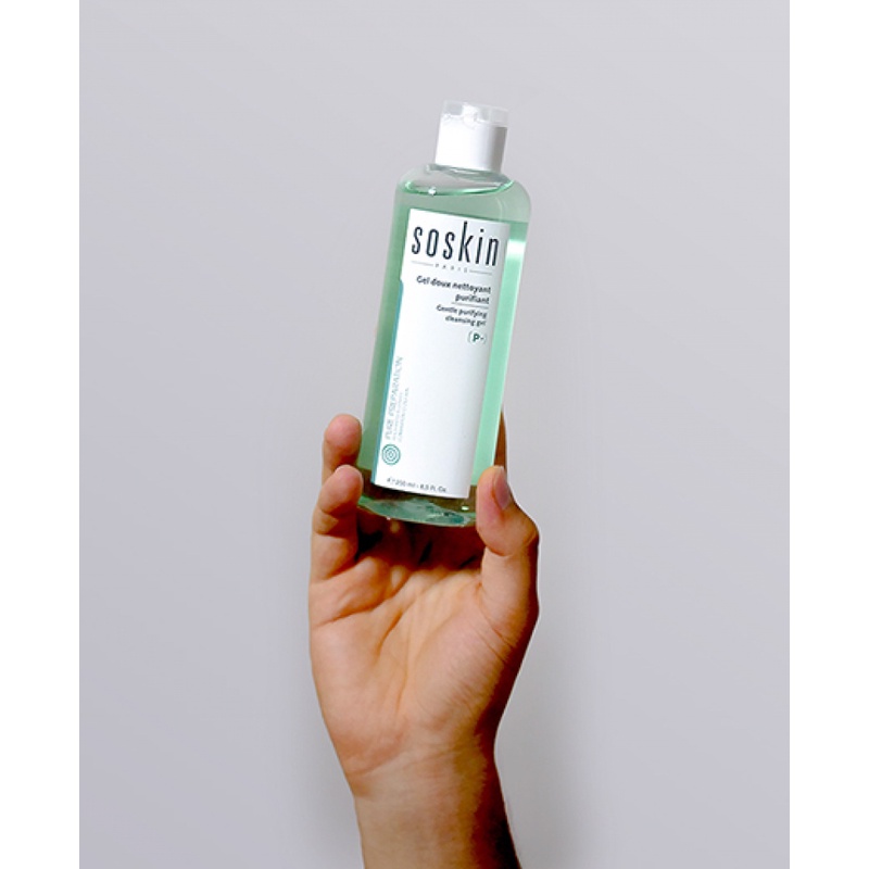 Gel rửa mặt loại bỏ vi khuẩn cho da dầu và mụn Soskin Gentle Purifying Cleansing Gel