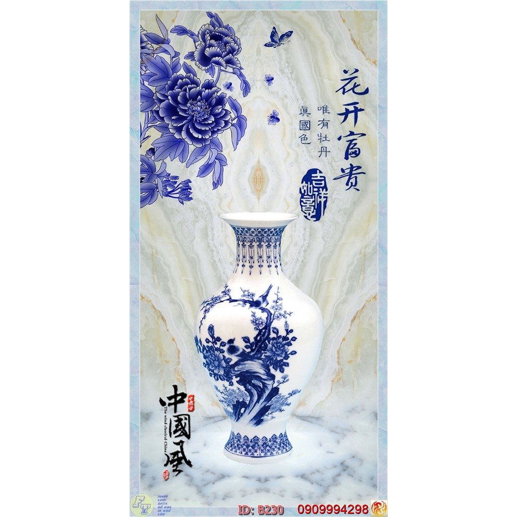 TRANH DÁN TƯỜNG 3D BÌNH HOA, LO HOA NHIỀU MẪU