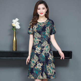 Đầm  thanh lịch U30 -  u40 - u50 tuổi dành cho mẹ và dì mặc nhà HOẠ TIẾT HOA
