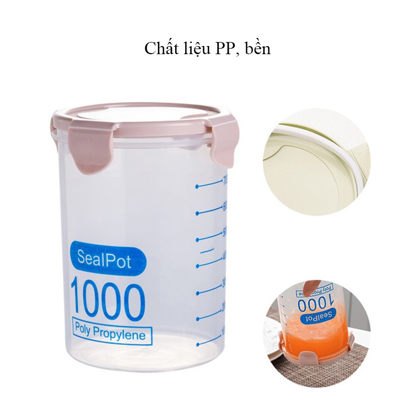 Hộp đựng thực phẩm cao cấp trong suốt an toàn, nắp kín đựng thực phẩm, hoa quả khô, tươi- giadungdep_mh | BigBuy360 - bigbuy360.vn