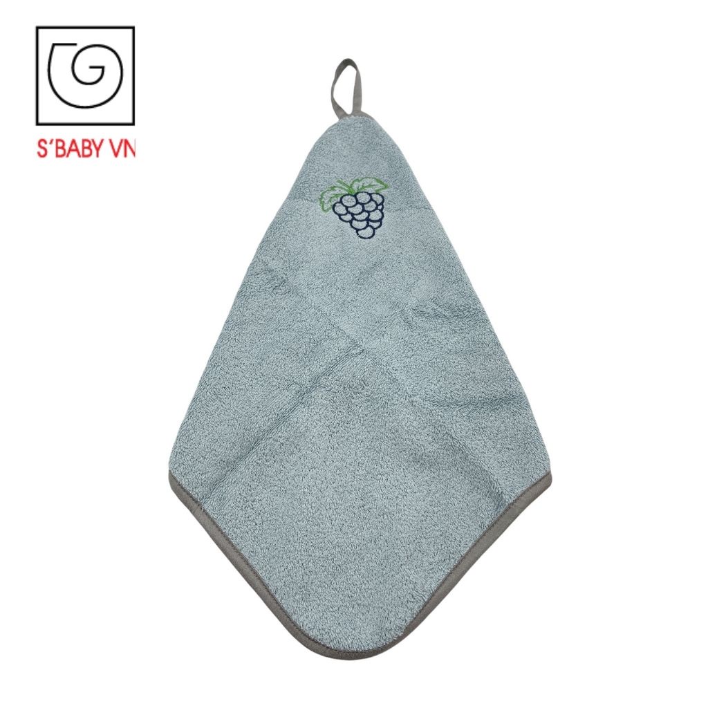 Khăn lau tay nhà bếp cotton S'BABY 35x35cm Sản Xuất Từ Nguyên Liệu Tự Nhiên Mềm Mại, An Toàn Cho Da - 8936137960356