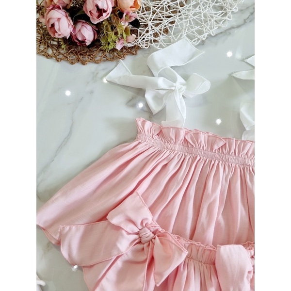 Set hồng bèo kèm mũ