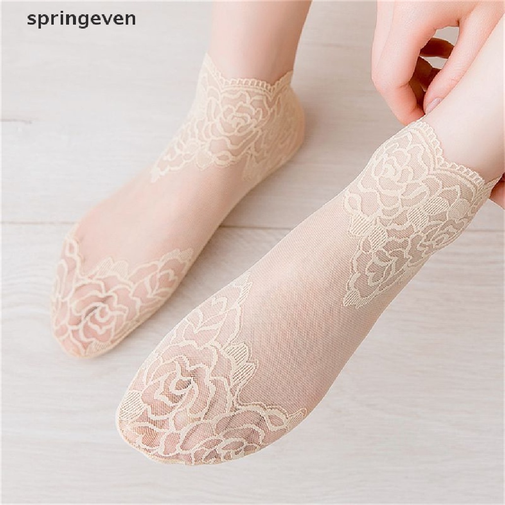 Đôi Vớ Ren Trong Suốt Chống Trượt Thời Trang Cho Nữ