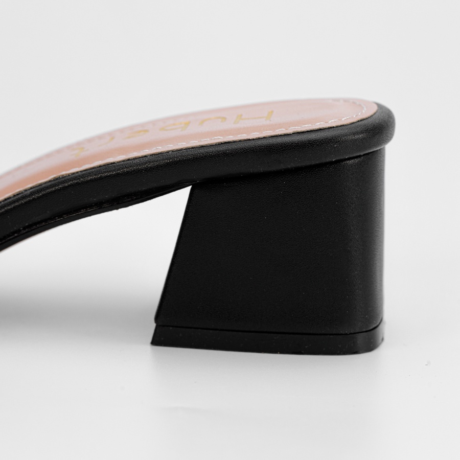 Guốc Cao Gót 5P Nữ Đế Vuông Đẹp Dáng / Sandal Cao Mũi Vuông Quai Ngang Thời Trang Công Sở - Thương Hiệu Hubert