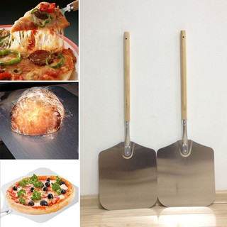 Xẻng xúc bánh pizza vuông 58cm bằng gỗ và nhôm