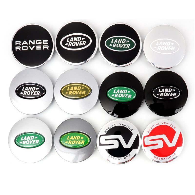 Bộ 4 Nắp Đậy Trục Bánh Xe Hơi Land Rover Range Win Aurora Discover 4 5 Discovery God In Logo Bằng Nhôm Màu Đen