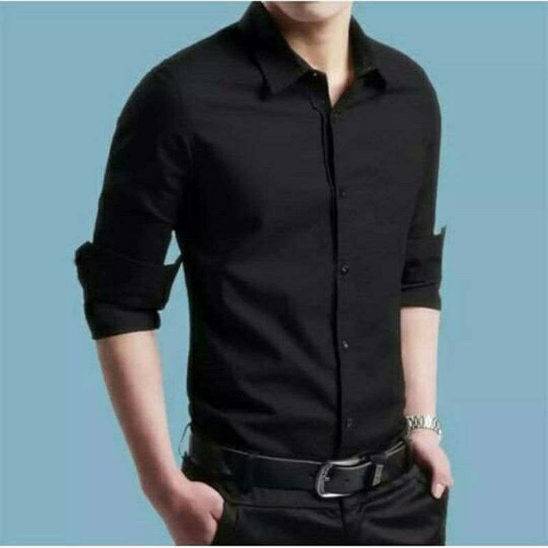 Áo Sơ Mi Nam Dài Tay Màu Trắng/Đen Thời Trang