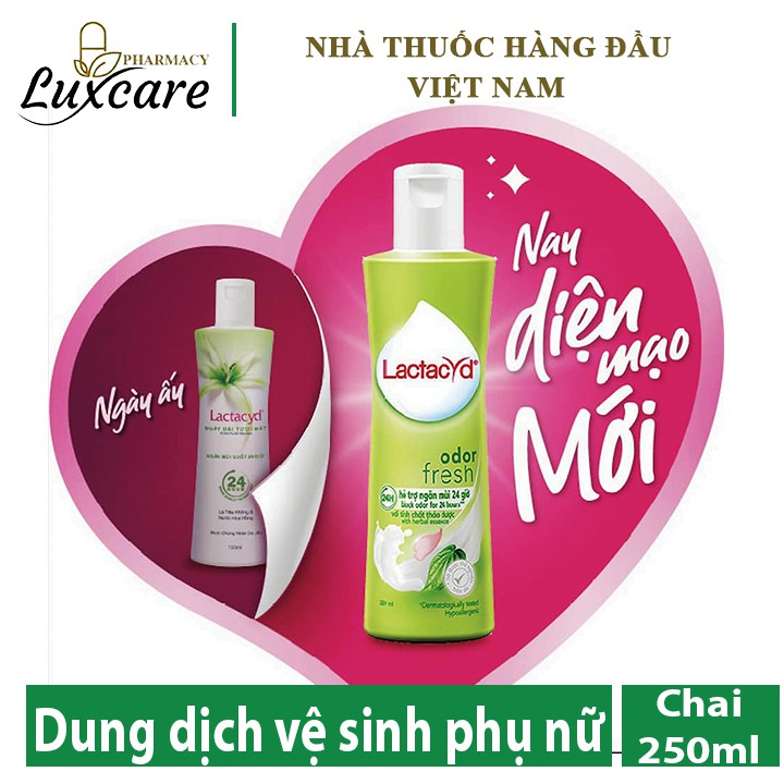 [MẪU MỚI] Dung Dịch Vệ Sinh Lactacyd Lá Trầu Không &amp; Nước Hoa Hồng Chai 250ml