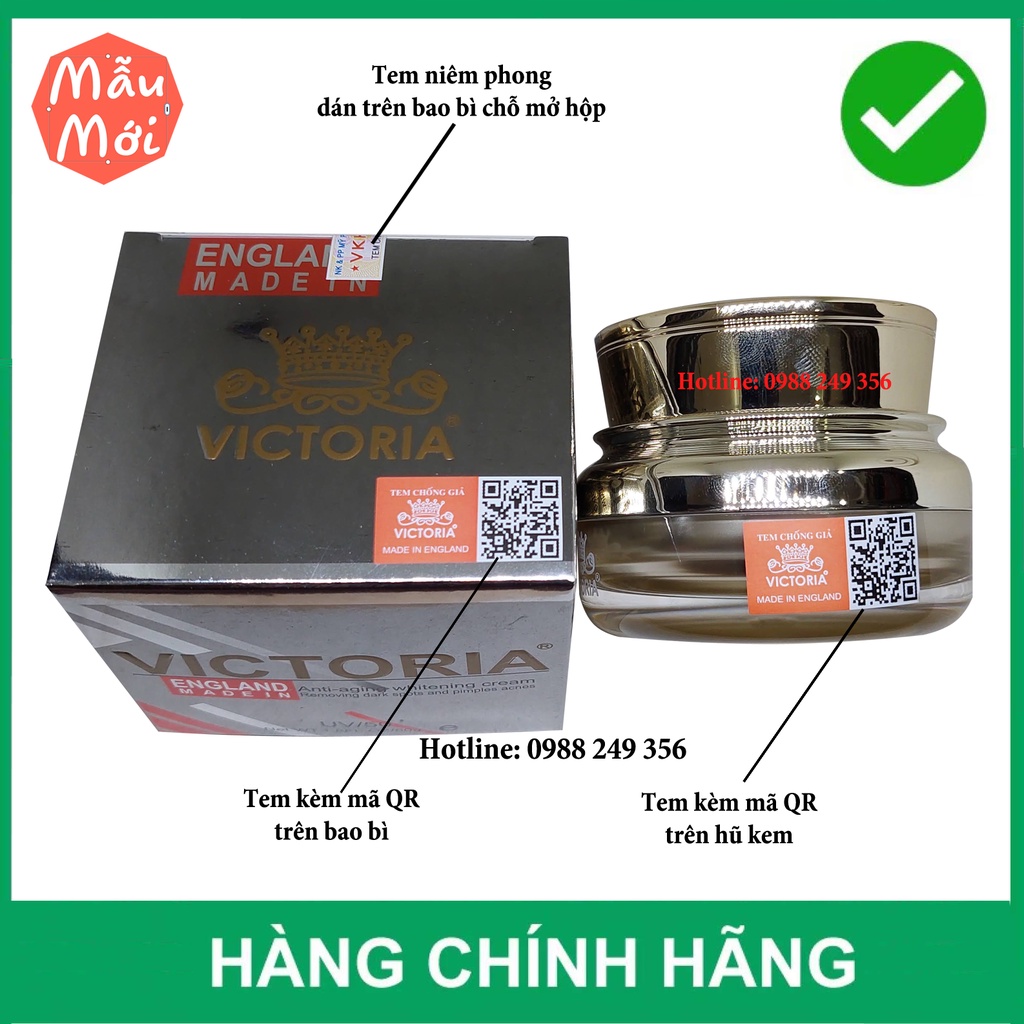 Chính Hãng Kem Dưỡng Trắng Da Cao Cấp VICTORIA Dành Cho Nam Giới 50g